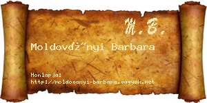 Moldoványi Barbara névjegykártya